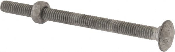 Value Collection - 5/16-18 UNC 4-1/2" Length Under Head, Standard Square Neck, Carriage Bolt - 1006-1050 Steel, Galvanized Zinc-Plated Finish - Caliber Tooling