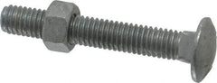 Value Collection - 3/8-16 UNC 2-1/2" Length Under Head, Standard Square Neck, Carriage Bolt - 1006-1050 Steel, Galvanized Zinc-Plated Finish - Caliber Tooling