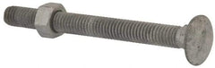 Value Collection - 3/8-16 UNC 4" Length Under Head, Standard Square Neck, Carriage Bolt - 1006-1050 Steel, Galvanized Zinc-Plated Finish - Caliber Tooling