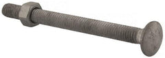 Value Collection - 3/8-16 UNC 4-1/2" Length Under Head, Standard Square Neck, Carriage Bolt - 1006-1050 Steel, Galvanized Zinc-Plated Finish - Caliber Tooling