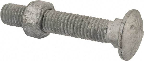 Value Collection - 1/2-13 UNC 3" Length Under Head, Standard Square Neck, Carriage Bolt - 1006-1050 Steel, Galvanized Zinc-Plated Finish - Caliber Tooling