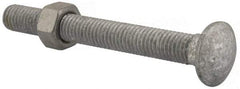 Value Collection - 1/2-13 UNC 4-1/2" Length Under Head, Standard Square Neck, Carriage Bolt - 1006-1050 Steel, Galvanized Zinc-Plated Finish - Caliber Tooling