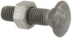 Value Collection - 5/8-11 UNC 2-1/2" Length Under Head, Standard Square Neck, Carriage Bolt - 1006-1050 Steel, Galvanized Zinc-Plated Finish - Caliber Tooling