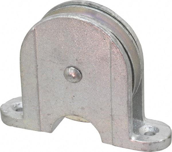 Value Collection - Single Closed Upright Mount Guidance Pulley - Sheave, 3 Inch Outside Diameter, Wire Rope, 3/8 Inch Diameter, 0.235 Inch to 0.246 Inch Mounting Hole Diameter Iron, Galvanized Finish - Caliber Tooling