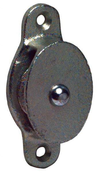 Value Collection - Single Side Side Mount Guidance Pulley - Sheave, 1-3/8 Inch Outside Diameter, Fibrous Rope, 5/16 Inch Diameter, 0.183 Inch to 0.194 Inch Mounting Hole Diameter Malleable Iron, Galvanized Finish - Caliber Tooling