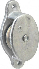 Value Collection - Single Side Side Mount Guidance Pulley - Sheave, 1-1/2 Inch Outside Diameter, Fibrous Rope, 3/8 Inch Diameter, 0.183 Inch to 0.194 Inch Mounting Hole Diameter Malleable Iron, Galvanized Finish - Caliber Tooling