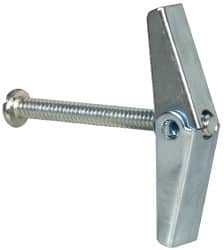 Value Collection - 3/16" Screw, 3/16" Diam, 2" Long, Toggle Bolt Drywall & Hollow Wall Anchor - 3/16" Drill, Zinc Plated, Steel, Use in Concrete, & Masonry, Hollow Tile, Plaster & Wallboard - Caliber Tooling