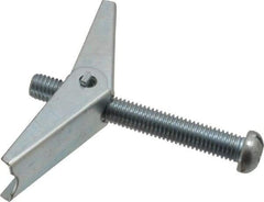 Value Collection - 1/2" Screw, 1/2" Diam, 4" Long, Toggle Bolt Drywall & Hollow Wall Anchor - 1/2" Drill, Zinc Plated, Steel, Use in Concrete, & Masonry, Hollow Tile, Plaster & Wallboard - Caliber Tooling