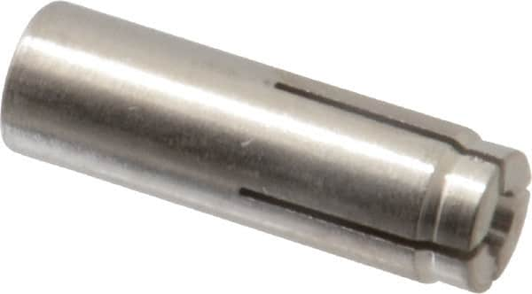 Value Collection - 3/8" Diam, 3/8" Drill, 1-9/16" OAL, 2" Min Embedment Drop-In Concrete Anchor - 303 Stainless Steel, Zinc-Plated Finish, 5/8" Thread Length - Caliber Tooling