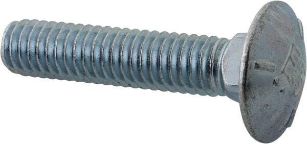 Value Collection - 5/16-18 UNC 1-1/2" Length Under Head, Standard Square Neck, Carriage Bolt - Grade 5 Steel, Zinc Trivalent Chromate Finish - Caliber Tooling