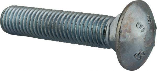 Value Collection - 5/8-11 UNC 3" Length Under Head, Standard Square Neck, Carriage Bolt - Grade 2 Steel, Zinc-Plated Finish - Caliber Tooling