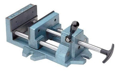 Palmgren - 8" Jaw Opening Capacity x 1-5/8" Throat Depth, Horizontal Drill Press Vise - 8" Wide Jaw, Stationary Base, Standard Speed, 19-1/2" OAL x 4-1/2" Overall Height - Caliber Tooling