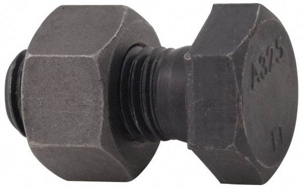 Value Collection - 1-8 Thread, 5-1/2" Length Under Head, Steel Hex Head Bolt - Uncoated, UNC Thread, ASTM A325 - Caliber Tooling