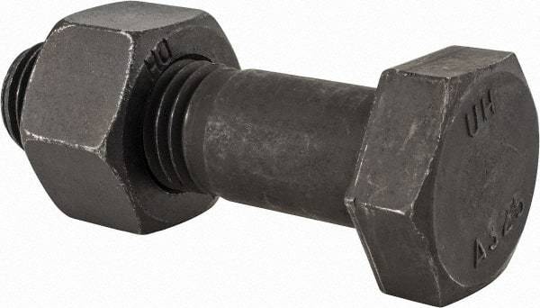 Value Collection - 1-1/8 - 7 Thread, 4" Length Under Head, Steel Hex Head Bolt - Uncoated, UNC Thread, ASTM A325 - Caliber Tooling