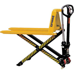 Wesco Industrial Products - 2,200 Lb Capacity, 31-1/2" Lift Scissor High Lift - 3.6" Min Lift Height, 44-1/2" Fork Length x 27" Fork Width, 27" Overall Width - Caliber Tooling