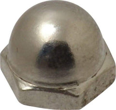 Value Collection - #10-32 UNF, 3/8" Width Across Flats, Nickel Plated, Steel Acorn Nut - 11/32" Overall Height, Grade 2 - Caliber Tooling