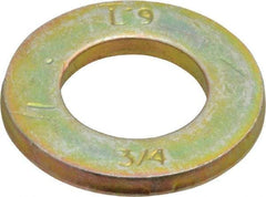 Value Collection - 3/4" Screw, Grade 9 Steel SAE Flat Washer - Zinc Yellow Dichromate Finish - Caliber Tooling