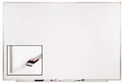 Ghent - 48-1/2" High x 96-1/2" Wide Porcelain on Steel Magnetic Marker Board - Aluminum Frame, 2.63" Deep - Caliber Tooling