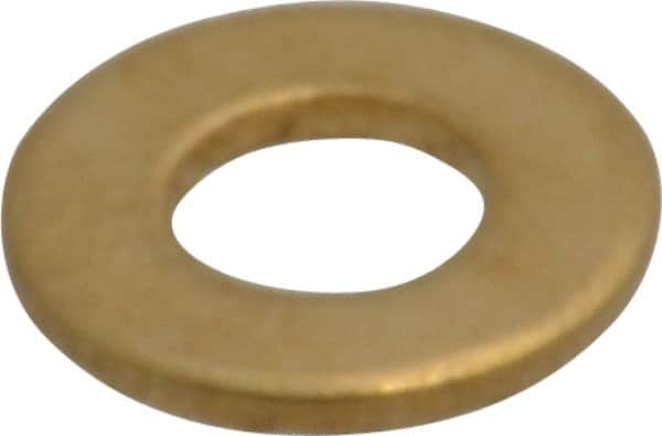 Value Collection - #10 Screw, Brass Standard Flat Washer - 0.2" ID x 7/16" OD, 0.036" Thick, Plain Finish - Caliber Tooling