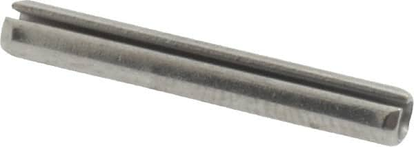 Made in USA - 1/8" Diam x 7/8" Long Slotted Spring Pin - Grade 420 Stainless Steel, Bright Finish - Caliber Tooling