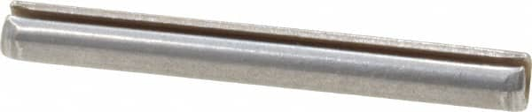 Made in USA - 1/8" Diam x 1-1/8" Long Slotted Spring Pin - Grade 420 Stainless Steel, Bright Finish - Caliber Tooling