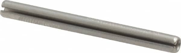 Made in USA - 1/8" Diam x 1-3/8" Long Slotted Spring Pin - Grade 420 Stainless Steel, Bright Finish - Caliber Tooling