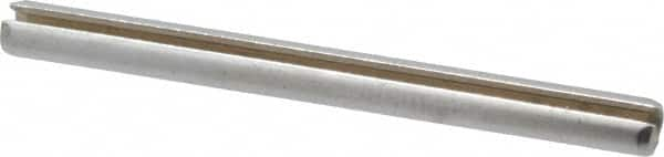 Made in USA - 1/8" Diam x 1-1/2" Long Slotted Spring Pin - Grade 420 Stainless Steel, Bright Finish - Caliber Tooling