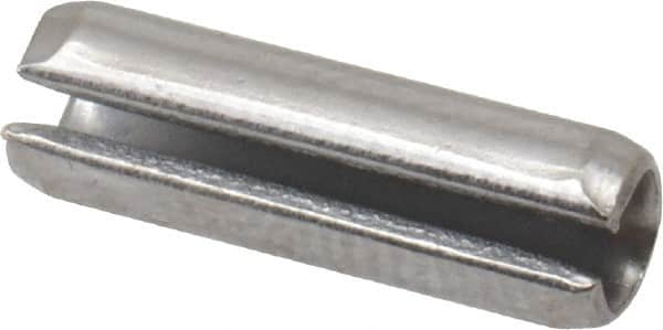 Made in USA - 5/32" Diam x 1/2" Long Slotted Spring Pin - Grade 420 Stainless Steel, Bright Finish - Caliber Tooling