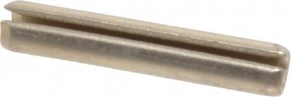 Made in USA - 5/32" Diam x 7/8" Long Slotted Spring Pin - Grade 420 Stainless Steel, Bright Finish - Caliber Tooling