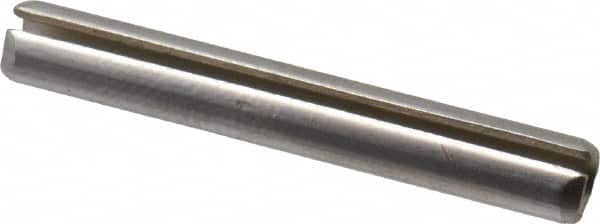 Made in USA - 5/32" Diam x 1-1/8" Long Slotted Spring Pin - Grade 420 Stainless Steel, Bright Finish - Caliber Tooling