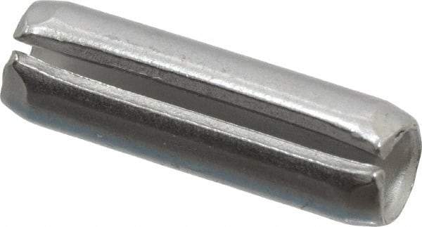 Made in USA - 3/16" Diam x 5/8" Long Slotted Spring Pin - Grade 420 Stainless Steel, Bright Finish - Caliber Tooling