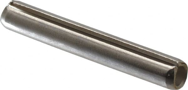 Made in USA - 3/16" Diam x 1-1/4" Long Slotted Spring Pin - Grade 420 Stainless Steel, Bright Finish - Caliber Tooling