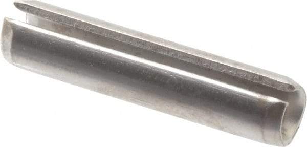 Made in USA - 7/32" Diam x 1" Long Slotted Spring Pin - Grade 420 Stainless Steel, Bright Finish - Caliber Tooling