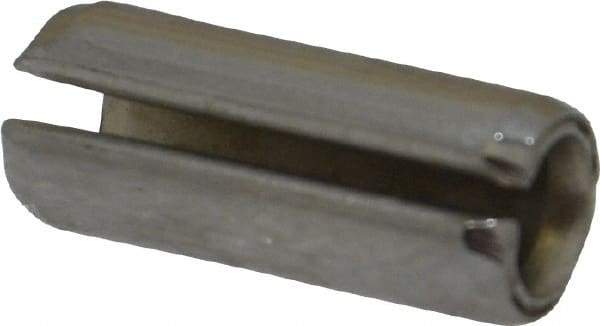 Made in USA - 1/4" Diam x 5/8" Long Slotted Spring Pin - Grade 420 Stainless Steel, Bright Finish - Caliber Tooling