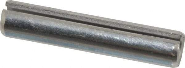 Made in USA - 1/4" Diam x 1-1/4" Long Slotted Spring Pin - Grade 420 Stainless Steel, Bright Finish - Caliber Tooling