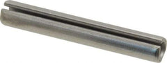 Made in USA - 3/8" Diam x 2-1/2" Long Slotted Spring Pin - Grade 420 Stainless Steel, Bright Finish - Caliber Tooling