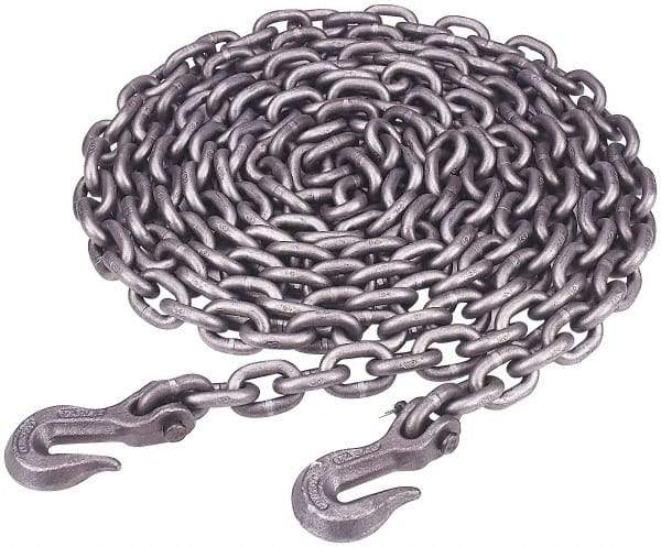 Peerless Chain - 20 Ft. Long, 5400 Lbs. Load Capacity, Carbon Steel Tie Down Chain - 43 Grade, 1.33 Inch Inside Long x 0.569 Inch Inside Wide - Caliber Tooling