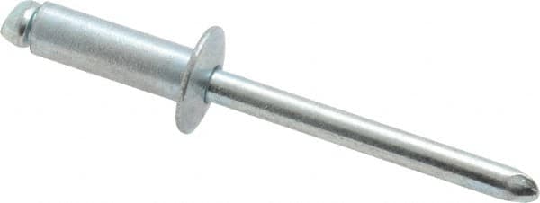 RivetKing - Size 66 Dome Head Steel Open End Blind Rivet - Steel Mandrel, 0.251" to 3/8" Grip, 3/8" Head Diam, 0.192" to 0.196" Hole Diam, 0.575" Length Under Head, 3/16" Body Diam - Caliber Tooling