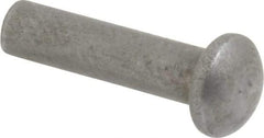 RivetKing - 1/8" Body Diam, Round Uncoated Steel Solid Rivet - 1/2" Length Under Head - Caliber Tooling