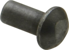 RivetKing - 3/16" Body Diam, Round Uncoated Steel Solid Rivet - 3/8" Length Under Head - Caliber Tooling