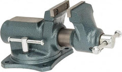 Wilton - 2-1/2" Jaw Width, 2-1/8" Opening Capacity, 1-3/4" Throat Depth, Steel Swivel Bench Vise - Bolt Down Base Attachment, 9.4" Long x 5.7" Wide x 4.9" High - Caliber Tooling