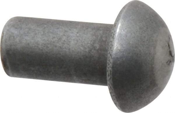 RivetKing - 1/4" Body Diam, Round Uncoated Steel Solid Rivet - 1/2" Length Under Head - Caliber Tooling