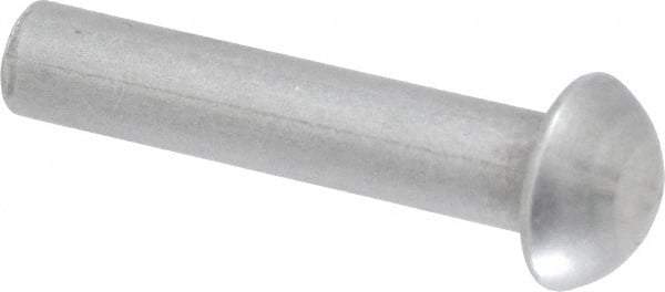 RivetKing - 1/4" Body Diam, Round Uncoated Steel Solid Rivet - 1-1/4" Length Under Head - Caliber Tooling