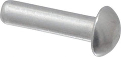 RivetKing - 1/8" Body Diam, Round Uncoated Aluminum Solid Rivet - 1/2" Length Under Head, Grade 1100F - Caliber Tooling
