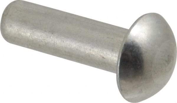 RivetKing - 3/16" Body Diam, Round Aluminum Solid Rivet - 5/8" Length Under Head, Grade 1100F - Caliber Tooling