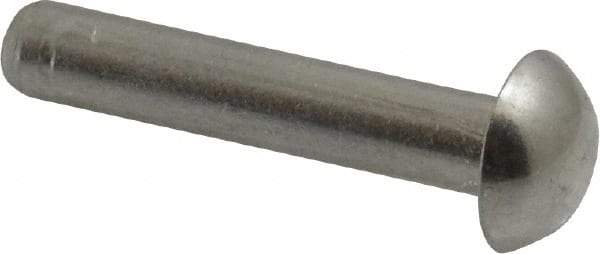 RivetKing - 3/16" Body Diam, Round Aluminum Solid Rivet - 1" Length Under Head, Grade 1100F - Caliber Tooling