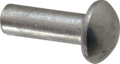 RivetKing - 1/4" Body Diam, Round Aluminum Solid Rivet - 3/4" Length Under Head, Grade 1100F - Caliber Tooling