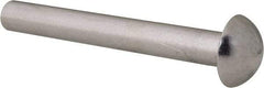 RivetKing - 1/4" Body Diam, Round Aluminum Solid Rivet - 2" Length Under Head, Grade 1100F - Caliber Tooling