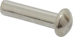RivetKing - 1/8" Body Diam, Round Uncoated Stainless Steel Solid Rivet - 1/2" Length Under Head, Grade 18-8 - Caliber Tooling