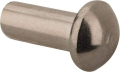 RivetKing - 5/32" Body Diam, Round Stainless Steel Solid Rivet - 3/8" Length Under Head, Grade 18-8 - Caliber Tooling